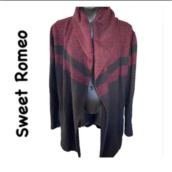 Sweet Romeo Black & Red Cardigan Sweater Sz. 1X - Picture 3 of 5
